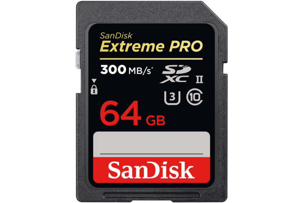 Карта памяти SanDisk Extreme PRO SDXC USH-II Card, 64GB 300MB/s в магазине RentaPhoto.Store