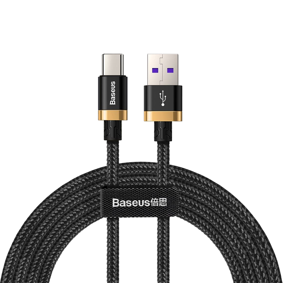 Кабель Baseus HW USB - Type-C 40W 2м Черный с золотом в магазине RentaPhoto.Store