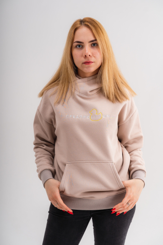 Худи "Предпродакшн" беж-грей M в магазине RentaPhoto.Store