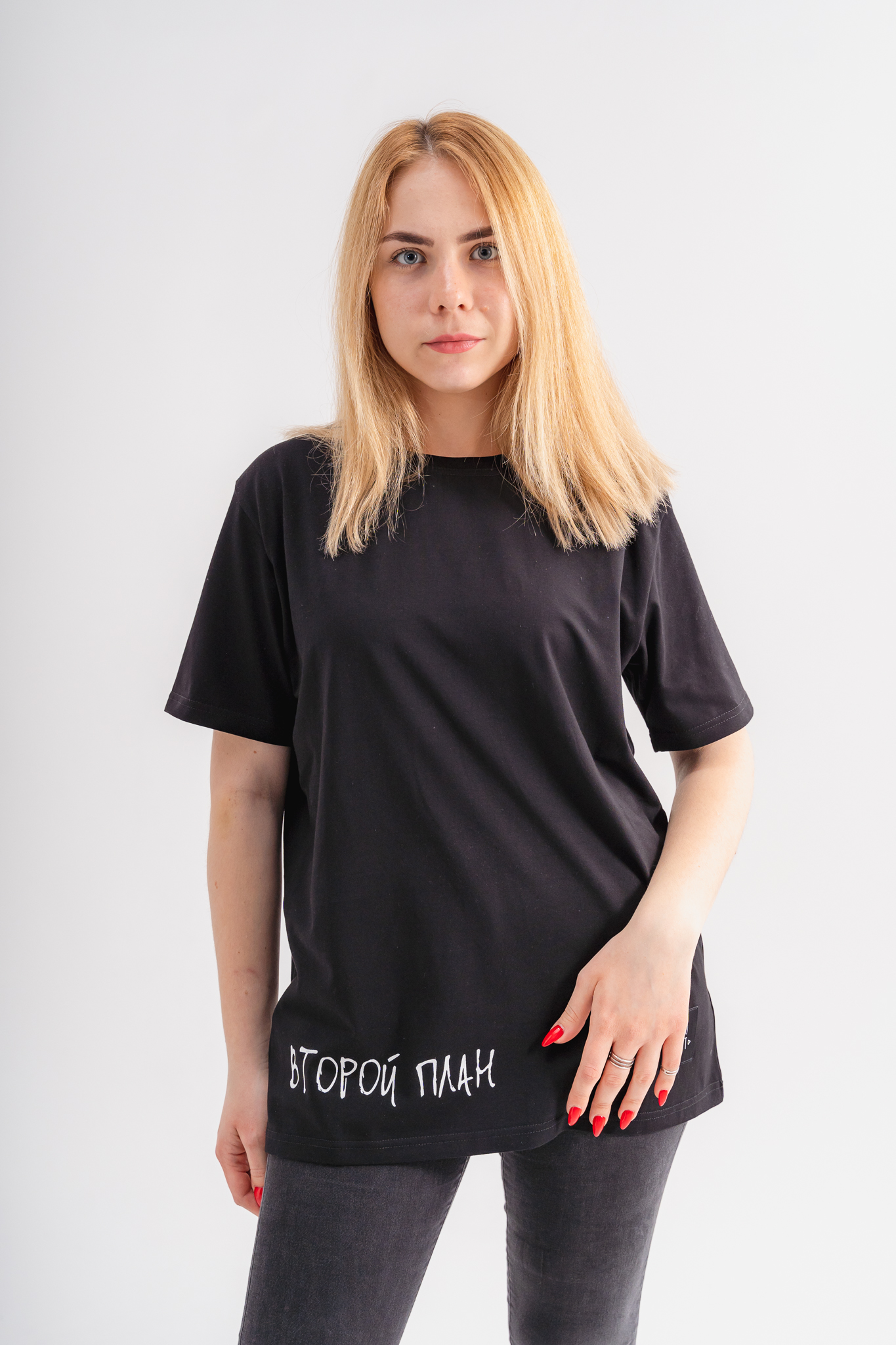 Футболка «Второй план» черная S в магазине RentaPhoto.Store